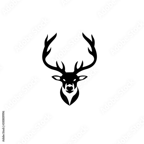 Modern Deer Head Illustration Logo Logo for buttons  websites  mobile apps and other design needs. Vector image of contour label 