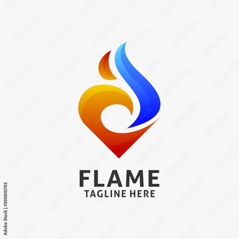 Fire flow logo design