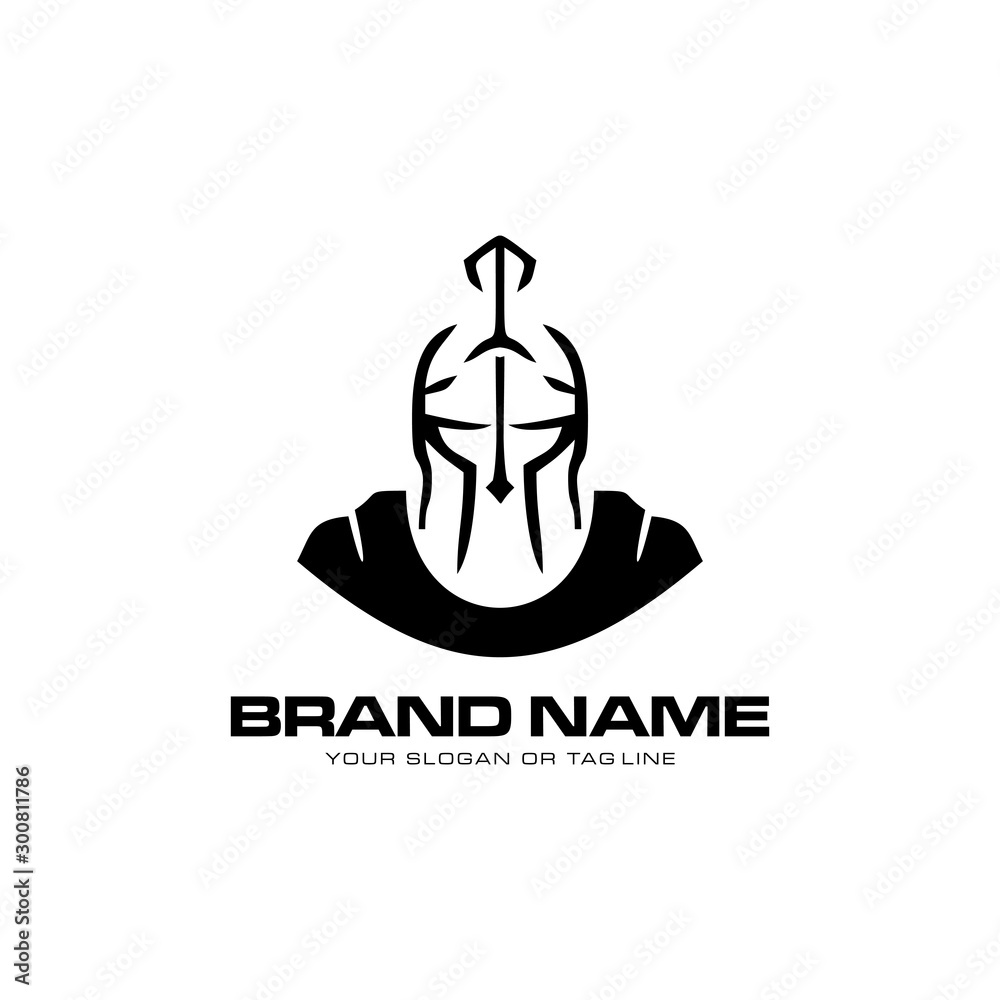 Obraz premium creative logo design concept warrior vector template