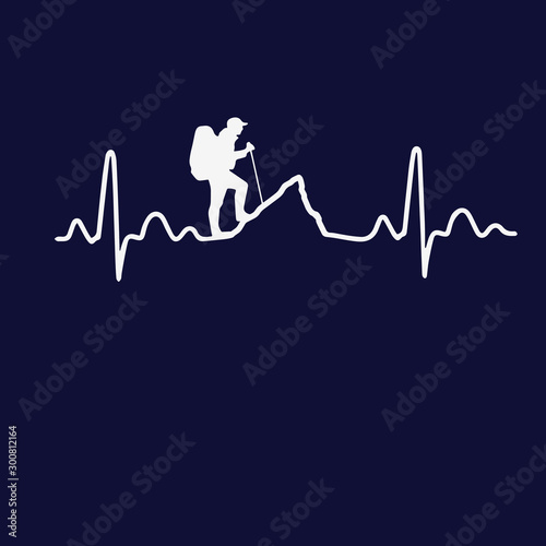 Hiking in my heart: Hiking Saying & quotes:100% vector best for t shirt, pillow,mug, sticker and other Printing media.