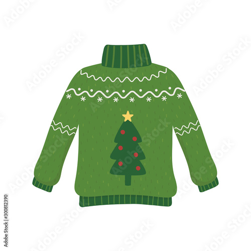 christmas ugly sweater party decorative tree with balls