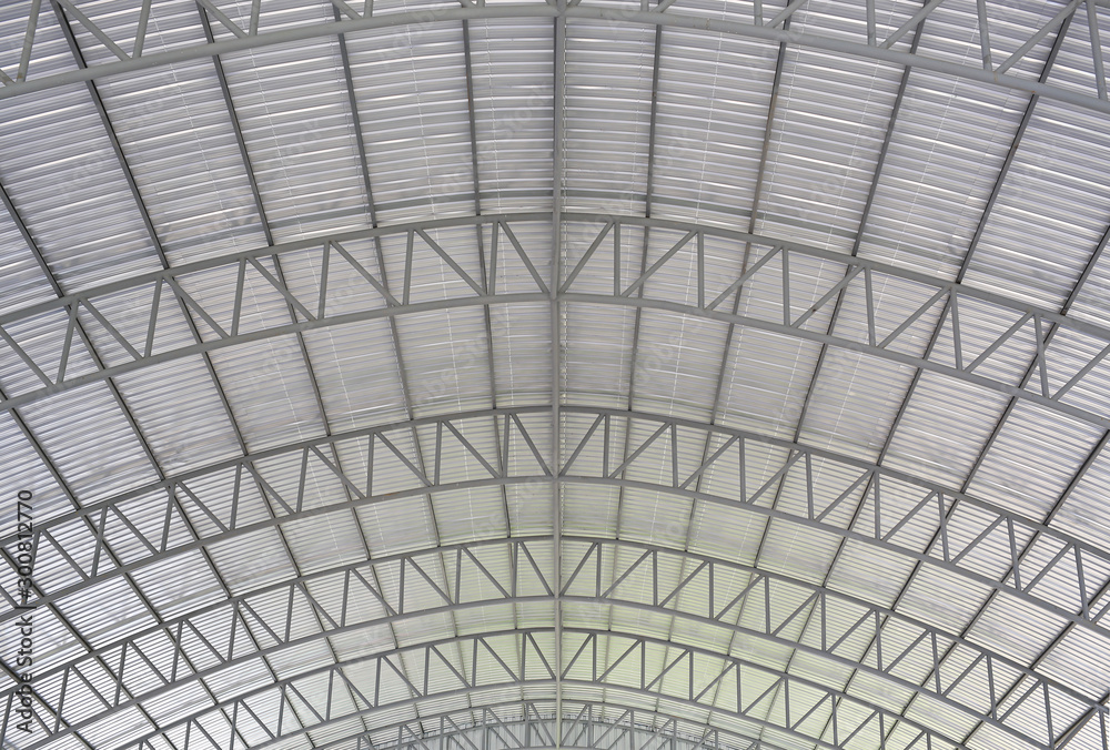 Metal and transparent roof inside. Metal and transparent roof inside.