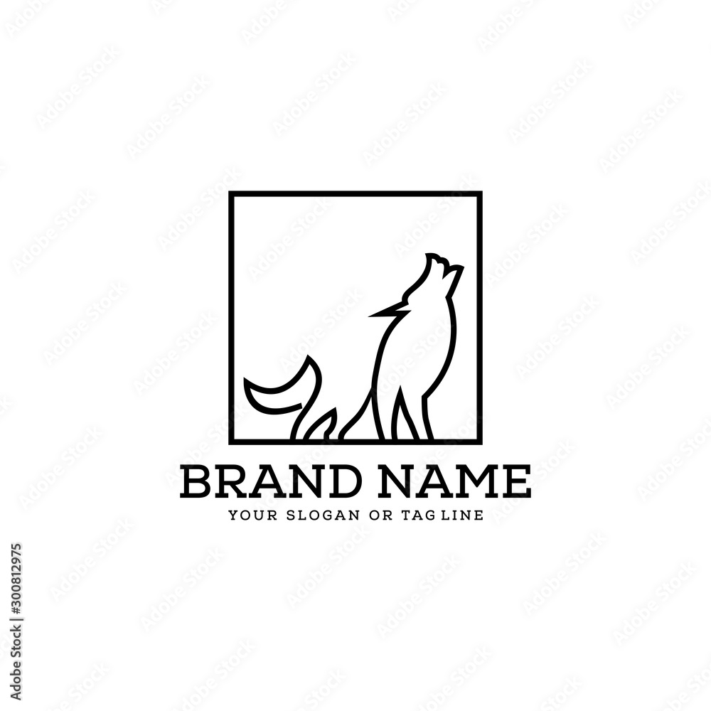 wolf logo design vector template white background wolf logo design vector template white background