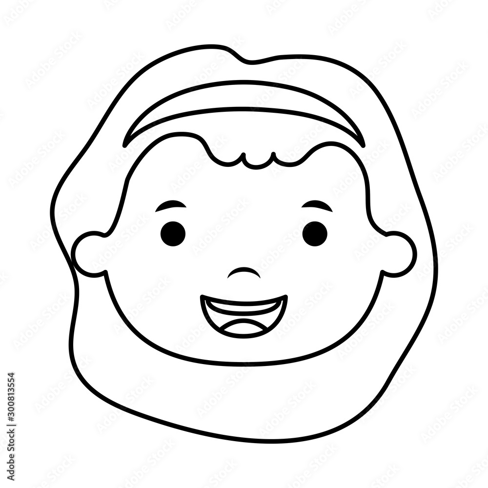 cute little girl head comic character