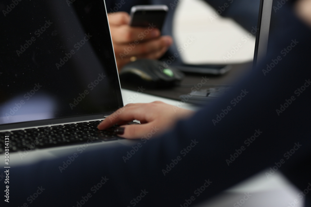 businesswoman work on laptop in office businesswoman work on laptop in office