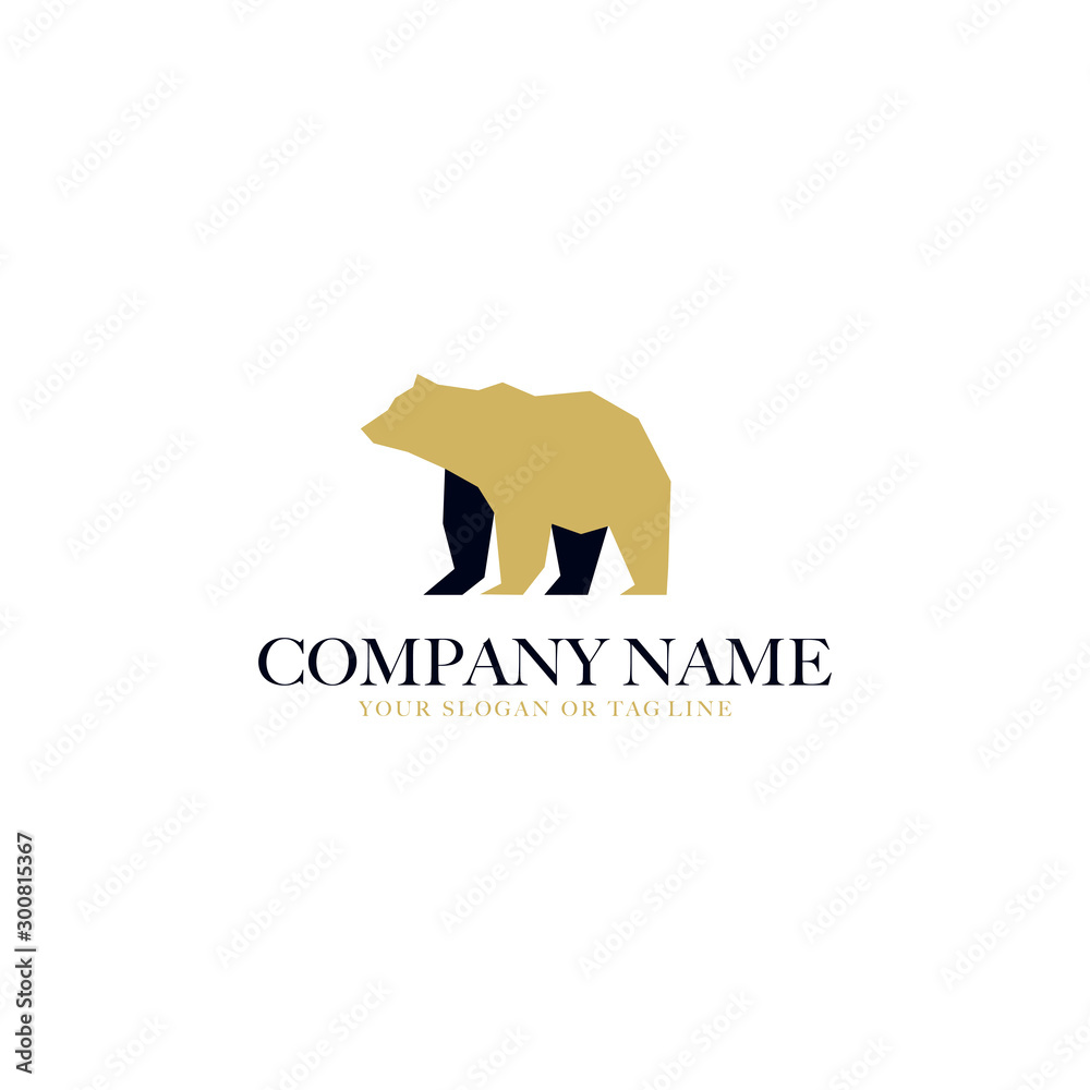 Obraz premium bear logo design vector template white background