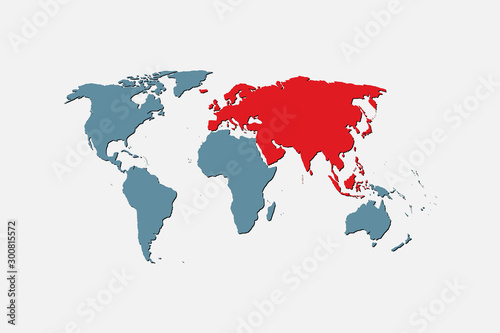 Fototapeta Naklejka Na Ścianę i Meble -  Vector world map template global color earth.