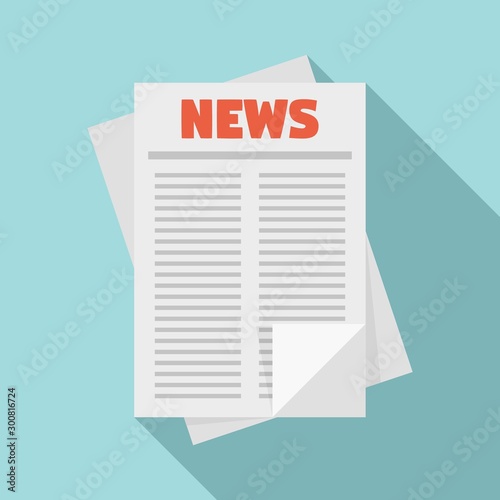 Newspaper icon. Flat illustration of newspaper vector icon for web design