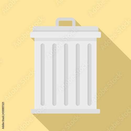 Steel recycle bin icon. Flat illustration of steel recycle bin vector icon for web design