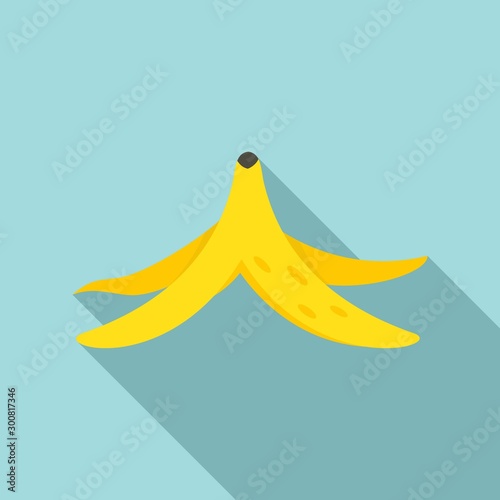 Eaten banana icon. Flat illustration of eaten banana vector icon for web design