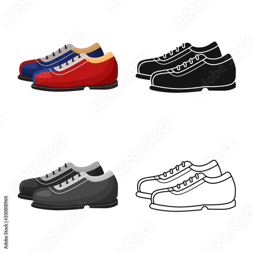 Isolated object of shoes and pair sign. Graphic of shoes and boot stock vector illustration.