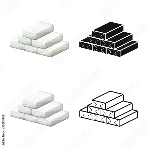 Vector design of cocaine and bag symbol. Web element of cocaine and powder stock vector illustration.