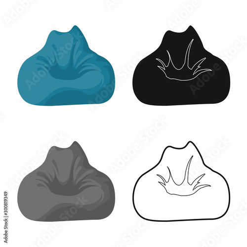 Isolated object of chair and furniture icon. Web element of chair and pillow vector icon for stock.