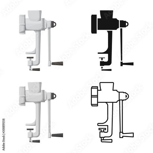 Isolated object of meat and grinder logo. Graphic of meat and vintage stock symbol for web.
