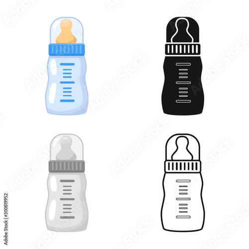 Vector design of nipple and bottle logo. Web element of nipple and food stock vector illustration.