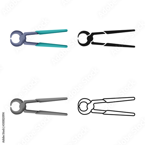 Vector illustration of pincers and pliers logo. Web element of pincers and clamp stock vector illustration.