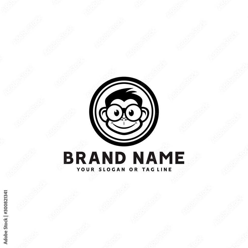 monkey logo design vector template white background monkey logo design vector template white background