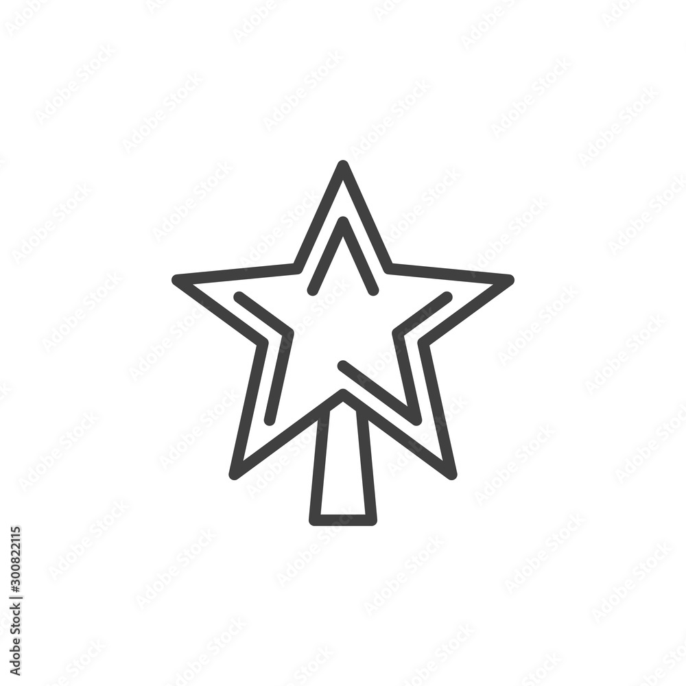 New Year decoration star line icon. linear style sign for mobile concept and web design. Christmas star outline vector icon. Symbol, logo illustration. Vector graphics New Year decoration star line icon. linear style sign for mobile concept and web design. Christmas star outline vector icon. Symbol, logo illustration. Vector graphics