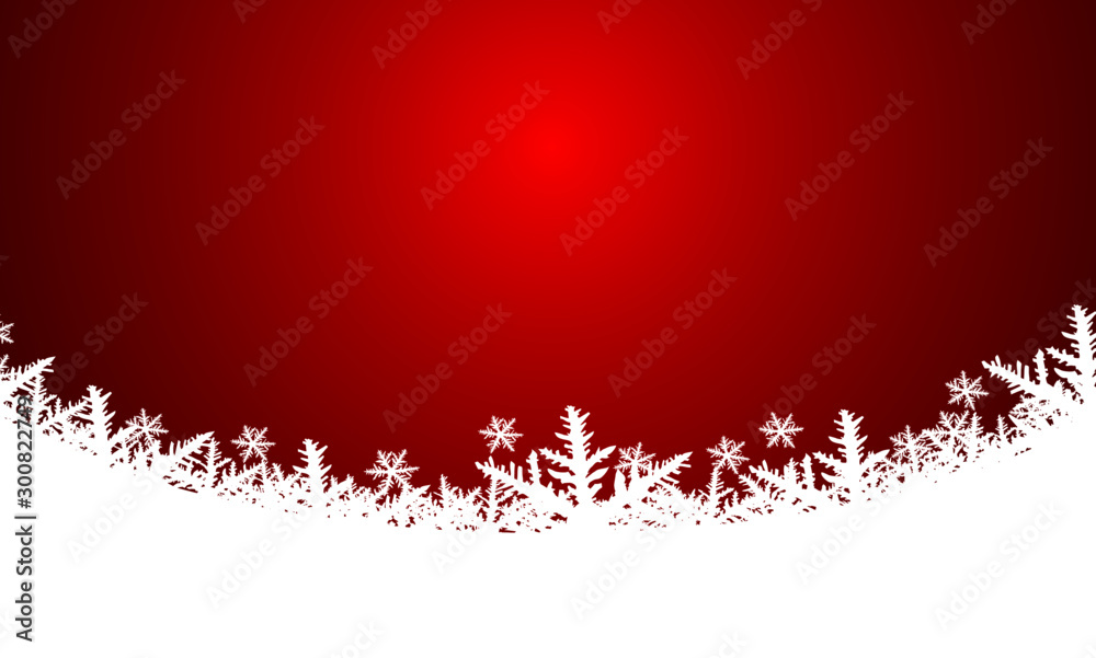 Vektor - Weihnachtlicher Hintergrund - Rot - Schnee - Textfreiraum