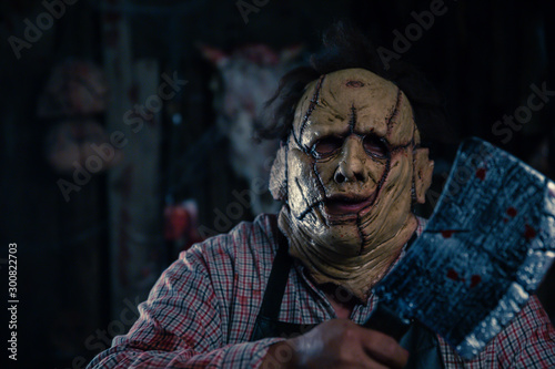 Obraz na plátně leatherface serial killer halloween costume