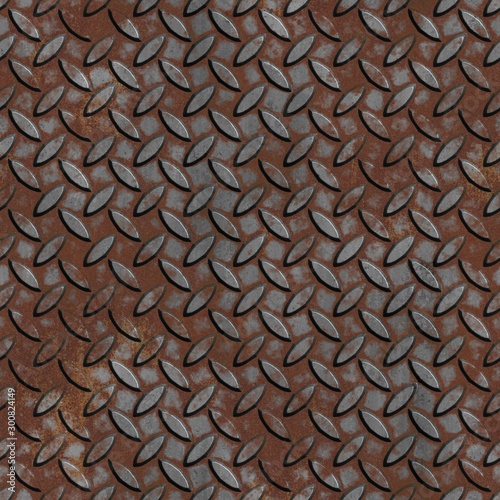 Rusted metal floor plate ba...