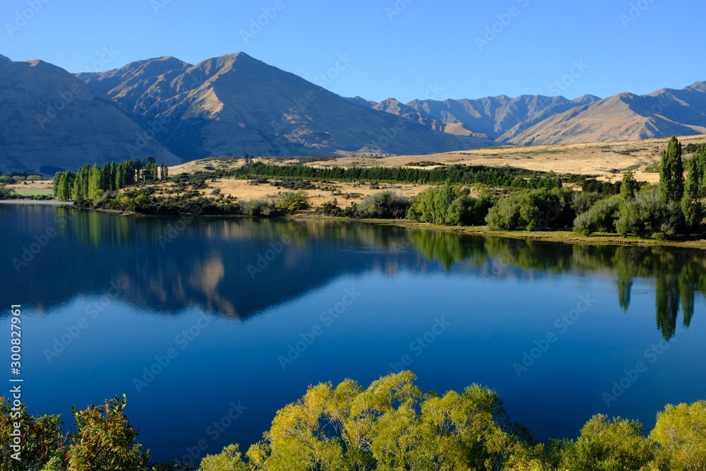 Glendu Bay and reflections, Wanaka, Otago, New Zealand