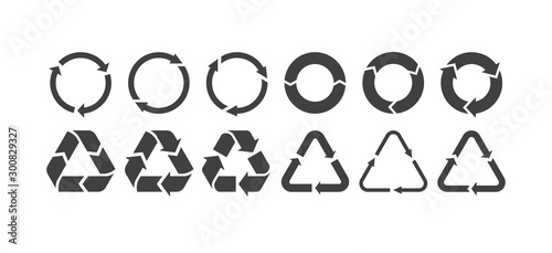 Vector garbage recycling logo. Reuse reduce recycle.