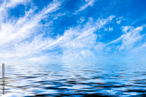 Beautiful sky and white clouds in daylight © zhao dongfang