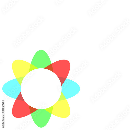 multi color flower isolate on wite background vector