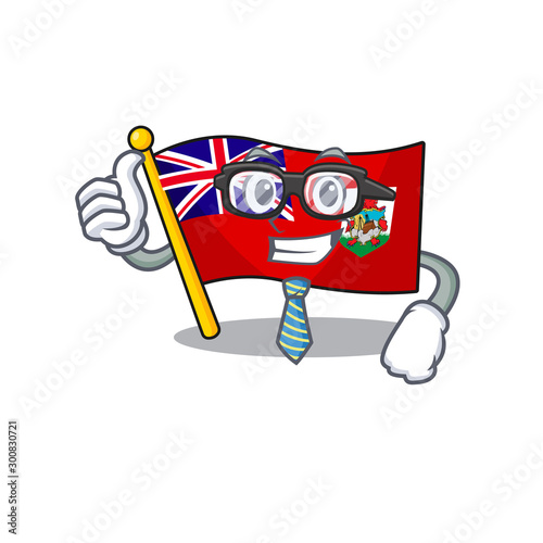 businessman illustration flag bermuda on the mascot
