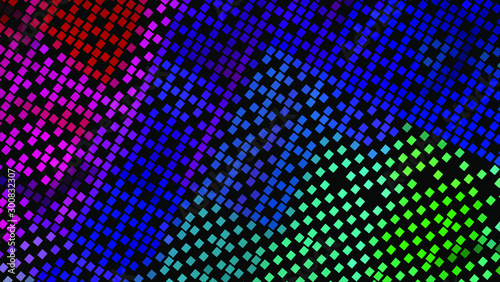 Geometric design. Halftone geometric design with a set of colorful abstract rhombuses. Multicolor, rainbow vector layout with lines, rectangles. Decorative design in an abstract style with rectangles.