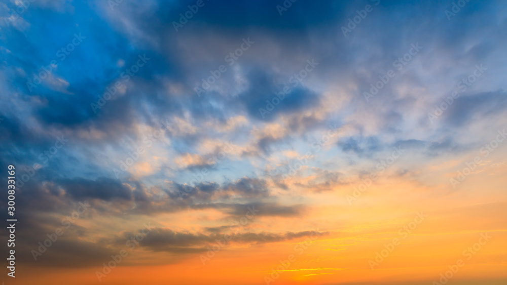 Beautiful sky and colorful clouds at sunset