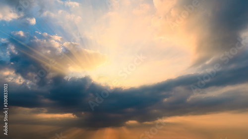 Beautiful sky and colorful clouds at sunset