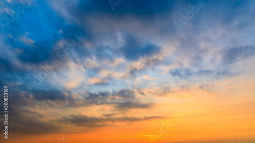 Beautiful sky and colorful clouds at sunset © zhao dongfang