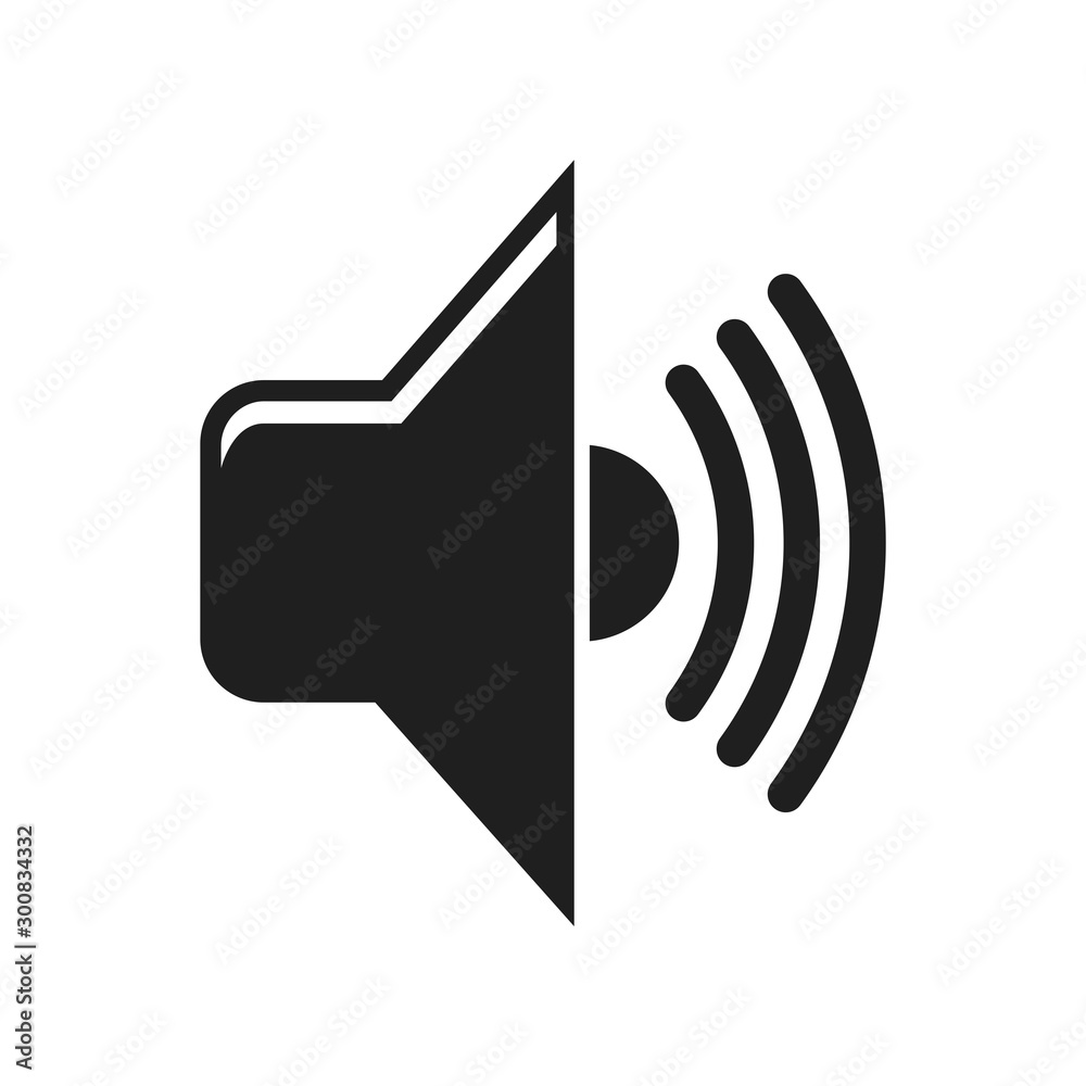 Volume icon flat vector black shape design illustration Volume icon flat vector black shape design illustration