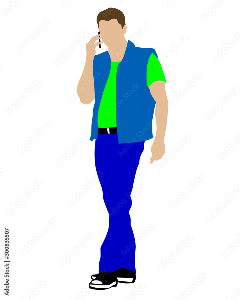 Man with smartphone on white background Man with smartphone on white background