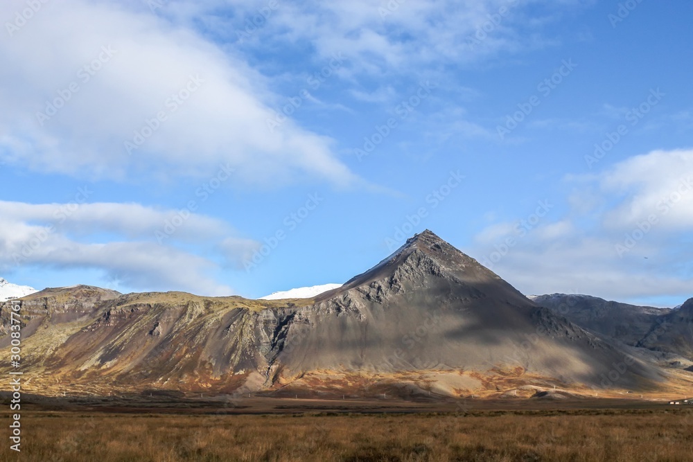 black volcanic mountains in Iceland