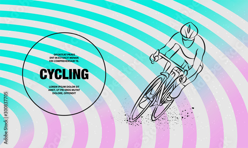 Cycling race. Vector outline of Cycling race sport illustration.