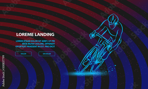 Cycling race. Vector Sport Background for Landing Page Template.