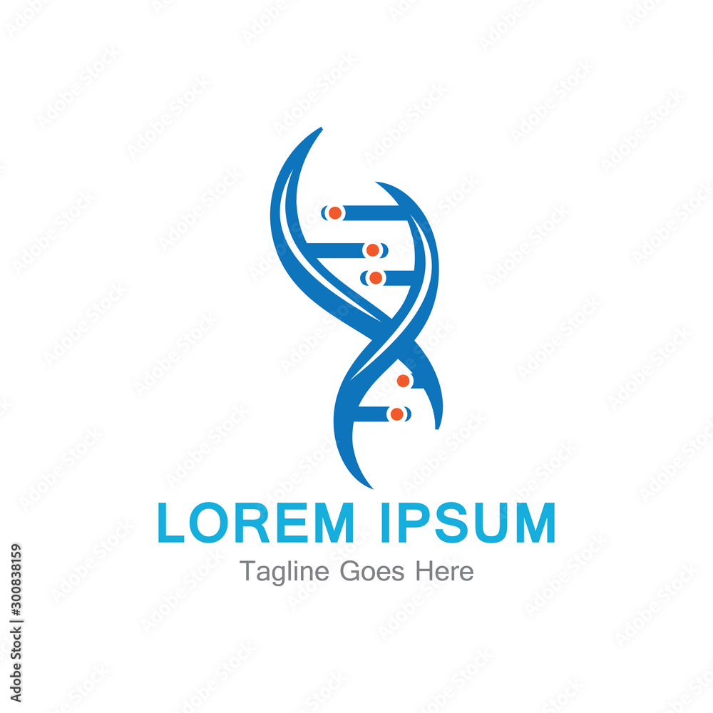 Fototapeta premium DNA Genetic Icon Design Template. Vector Illustration