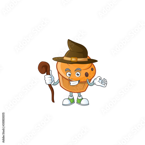 Dessert brioche of appetizing with witch mascot
