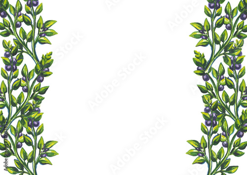 Wallpaper Mural sets, frames bouquets of fruits and berries. Isolated on white background. Watercolor illustration Torontodigital.ca