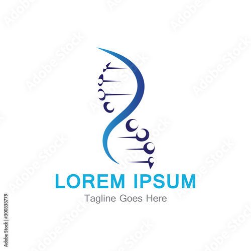 DNA Genetic Icon Design Template. Vector Illustration