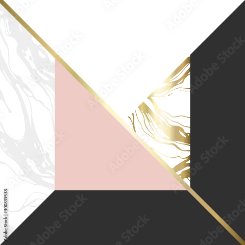 (illustration) gold line background, abstract artistic of geometric background