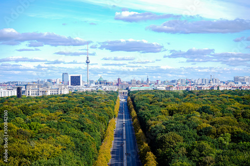berlin panorama with tiergarten photo