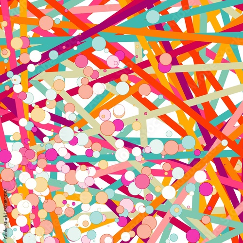 Colorful Lines Random Distribution Computational Generative Art background illustration