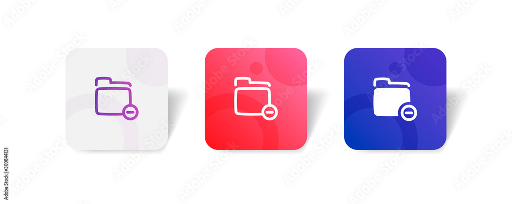 Folder minus round icon in outline and solid style with colorful smooth gradient background, suitable for mobile and web UI, app button, infographic, etc Folder minus round icon in outline and solid style with colorful smooth gradient background, suitable for mobile and web UI, app button, infographic, etc