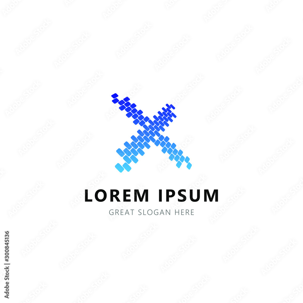 Obraz premium letter X Pixel Logo design. vector illustration