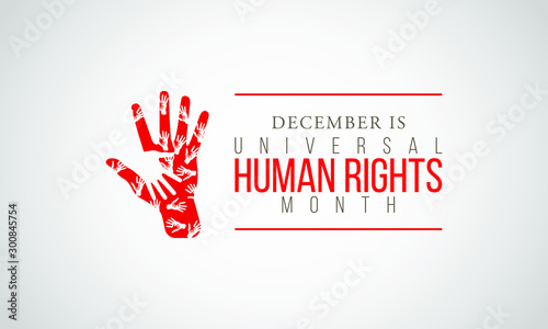 Vector illustration on the theme of Universal Human rights month of December.
