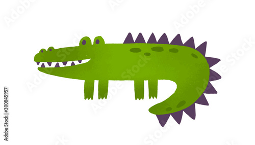 Soft toy crocodile flat vector illustration